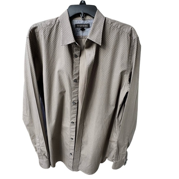 Banana Republic Other - Banana Republic Men's Brown Micro-Pattern Dress Shirt. L. Tall.